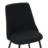 Καρέκλα Giselle pakoworld μπουκλέ ύφασμα σε μαύρη απόχρωση 51x52x82εκ
