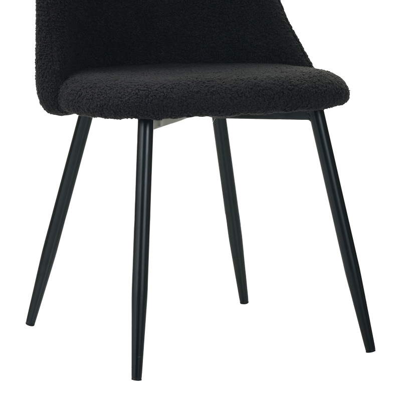 Giselle chair pakoworld bouclé fabric in black shade 51x52x82cm Giselle chair pakoworld bouclé fabric in black shade 51x52x82cm