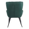 Armchair with footstool Rueda pakoworld velvet in dark green shade with black metal legs 71.5x66.5x99cm