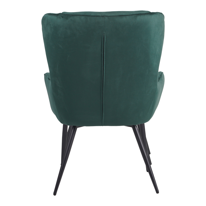 Armchair with footstool Rueda pakoworld velvet in dark green shade with black metal legs 71.5x66.5x99cm Armchair with footstool Rueda pakoworld velvet in dark green shade with black metal legs 71.5x66.5x99cm