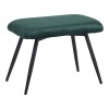Armchair with footstool Rueda pakoworld velvet in dark green shade with black metal legs 71.5x66.5x99cm