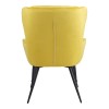 Armchair with footstool Rueda pakoworld velvet in yellow shade with black metal legs 71.5x66.5x99cm
