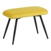 Armchair with footstool Rueda pakoworld velvet in yellow shade with black metal legs 71.5x66.5x99cm