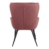 Armchair with footstool Rueda pakoworld velvet in rotten apple shade with black metal legs 71.5x66.5x99cm