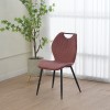 Bongo chair pakoworld velvet in rotten apple shade with black metal legs 56.5x47x84cm