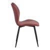 Bongo chair pakoworld velvet in rotten apple shade with black metal legs 56.5x47x84cm