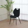 Bongo chair pakoworld velvet in black shade with black metal legs 56.5x47x84cm