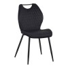 Bongo chair pakoworld velvet in black shade with black metal legs 56.5x47x84cm