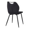 Bongo chair pakoworld velvet in black shade with black metal legs 56.5x47x84cm
