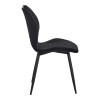 Bongo chair pakoworld velvet in black shade with black metal legs 56.5x47x84cm