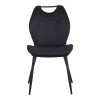Bongo chair pakoworld velvet in black shade with black metal legs 56.5x47x84cm