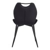 Bongo chair pakoworld velvet in black shade with black metal legs 56.5x47x84cm