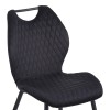 Bongo chair pakoworld velvet in black shade with black metal legs 56.5x47x84cm