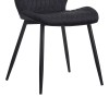 Bongo chair pakoworld velvet in black shade with black metal legs 56.5x47x84cm