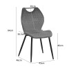 Bongo chair pakoworld velvet in black shade with black metal legs 56.5x47x84cm