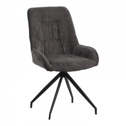 Kadeira rotating chair pakoworld fabric dark grey shade- black metal legs 57.5x51x89cm Kadeira rotating chair pakoworld fabric dark grey shade- black metal legs 57.5x51x89cm