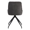 Καρέκλα περιστεφόμενη Kadeira pakoworld ύφασμα σκούρο γκρι- μαύρα μεταλλικά πόδια 57.5x51x89εκ