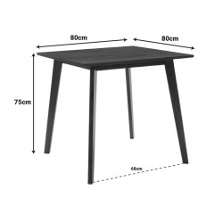 Dining table Benson pakoworld MDF - venner in walnut color 80x80x75cm Dining table Benson pakoworld MDF - venner in walnut color 80x80x75cm