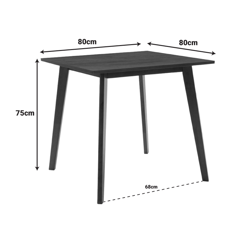 Dining table Benson pakoworld MDF - venner in walnut color 80x80x75cm Dining table Benson pakoworld MDF - venner in walnut color 80x80x75cm