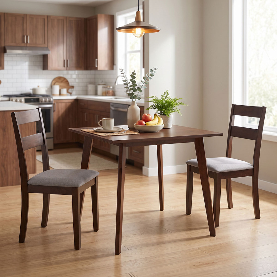 Τραπέζι Benson pakoworld MDF σε καρυδί απόχρωση 80x80x75εκ