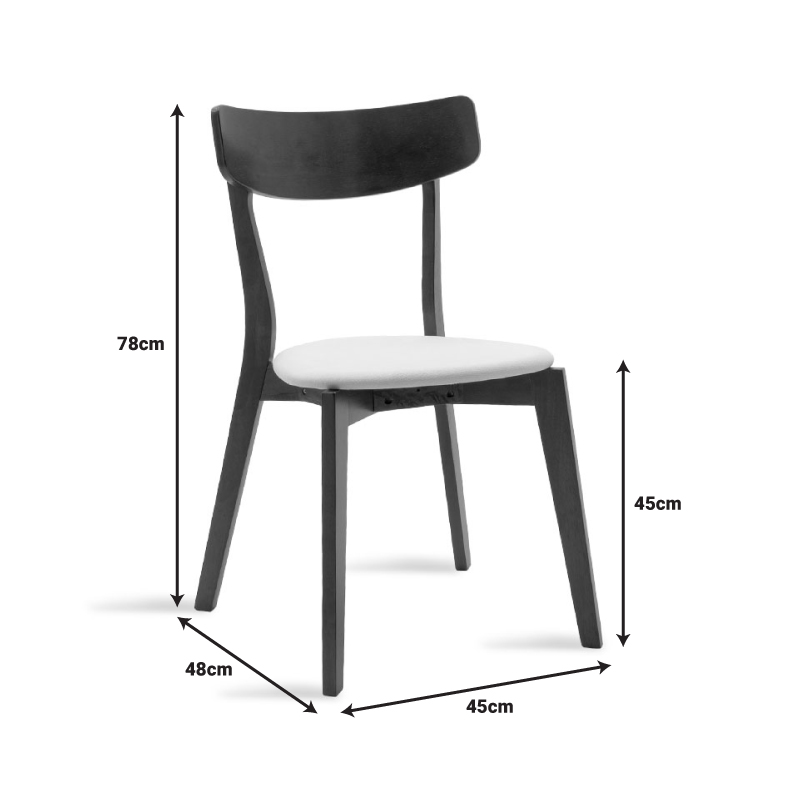Chair Toto pakoworld grey fabric-rubberwood anthracite leg Chair Toto pakoworld grey fabric-rubberwood anthracite leg