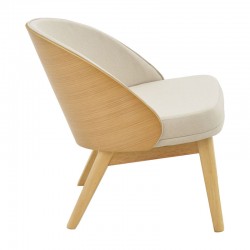 Καρέκλα Sarian pakoworld μπεζ ύφασμα-rubberwood φυσικό πόδι 69,5x71x70.5εκ