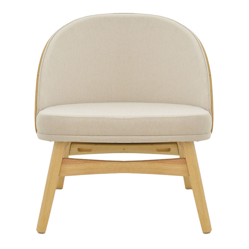 Καρέκλα Sarian pakoworld μπεζ ύφασμα-rubberwood φυσικό πόδι 69,5x71x70.5εκ