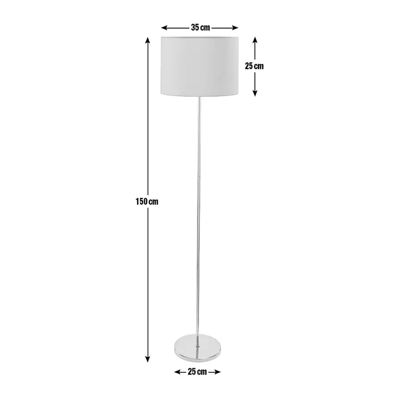 Metal floor lamp Clap pakoworld E27 golden-pvc shade in cream color D30x150cm Metal floor lamp Clap pakoworld E27 golden-pvc shade in cream color D30x150cm