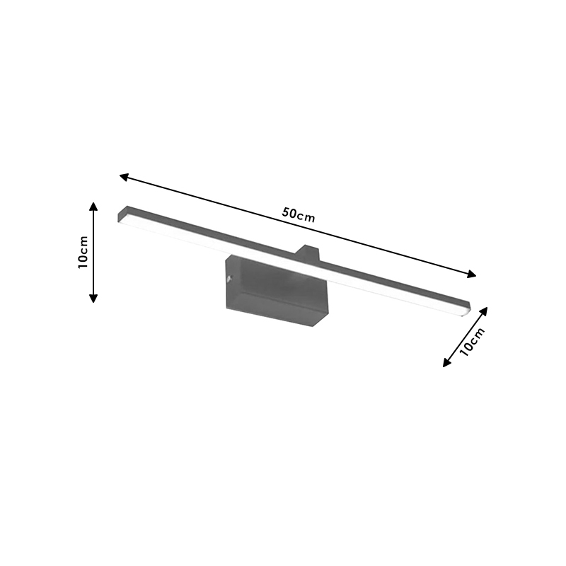 Φωτιστικό τοίχου-απλίκα PWL-1054 pakoworld LED 6W μαύρο 50x10x10εκ