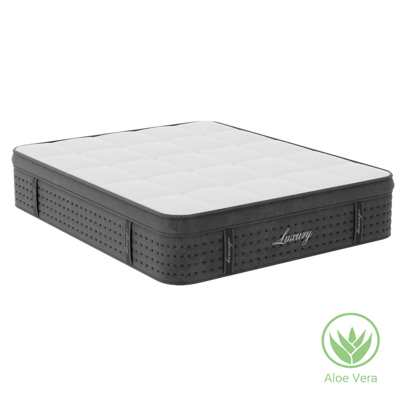 Στρώμα Luxury pakoworld pocket spring+gel memory foam+latex μονής όψης aloe vera 34-36cm 160x200εκ