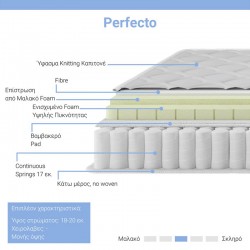 Mattress Perfecto pakoworld Continuous single-sided springs with top layer 18-20cm 90x190cm Mattress Perfecto pakoworld Continuous single-sided springs with top layer 18-20cm 90x190cm
