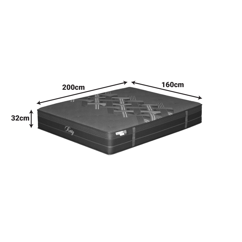 Resty Pakoworld single-sided pocket spring mattress with integrated euro top 32cm 160x200cm