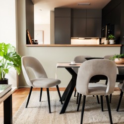 Chair Jonah pakoworld velvet grey-black legs Chair Jonah pakoworld velvet grey-black legs