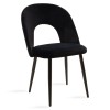 Chair Jonah pakoworld velvet black-black legs