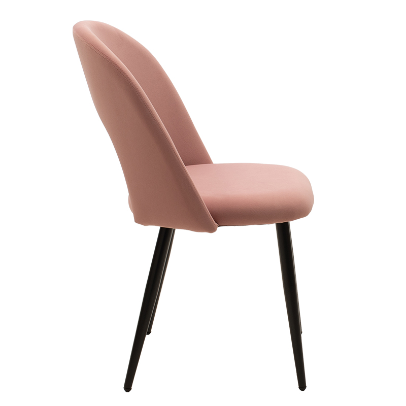 Chair Jonah pakoworld velvet pink-black legs