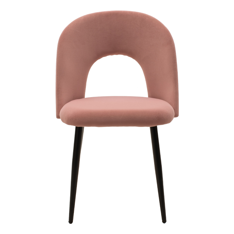 Chair Jonah pakoworld velvet pink-black legs