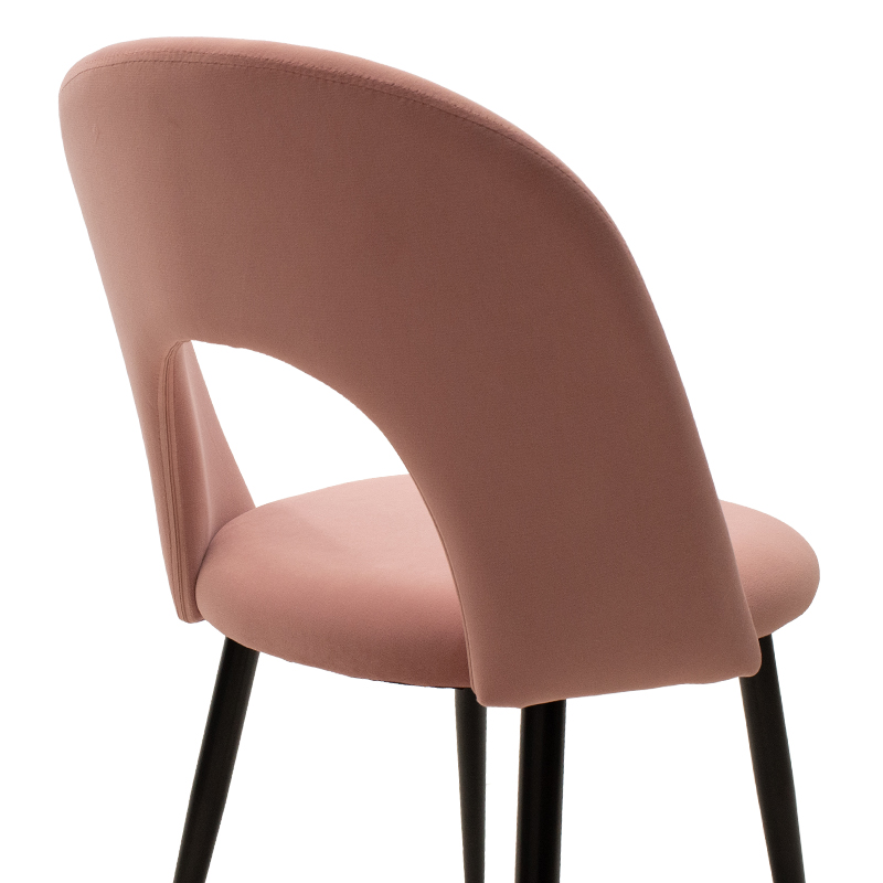 Chair Jonah pakoworld velvet pink-black legs