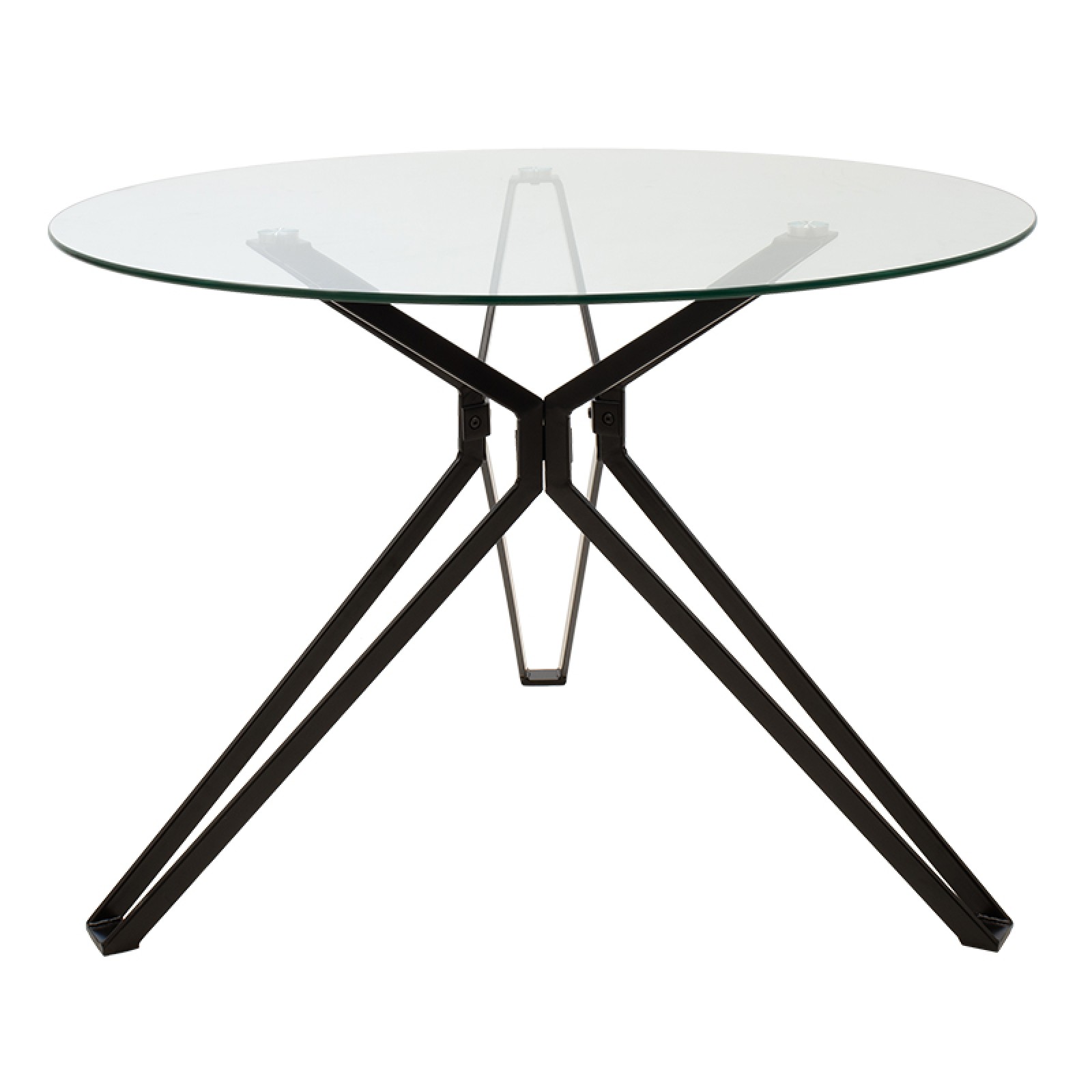 Dining table table Aryan pakoworld glass top black legs D110x75cm