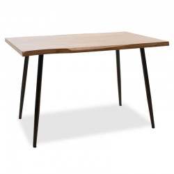 Dinning table neve pakoworld MDF walnut - metal black legs 120x80x75cm Dinning table neve pakoworld MDF walnut - metal black legs 120x80x75cm