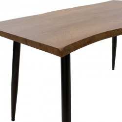 Dinning table neve pakoworld MDF walnut - metal black legs 140x80x75cm Dinning table neve pakoworld MDF walnut - metal black legs 140x80x75cm