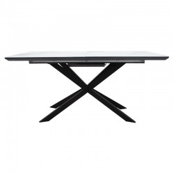Dining table extendable Palan pakoworld MDF marble grey-black160-200x80x77cm