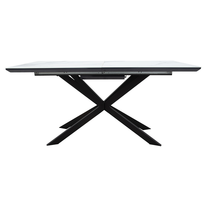 Dining table extendable Palan pakoworld MDF marble grey-black160-200x80x77cm