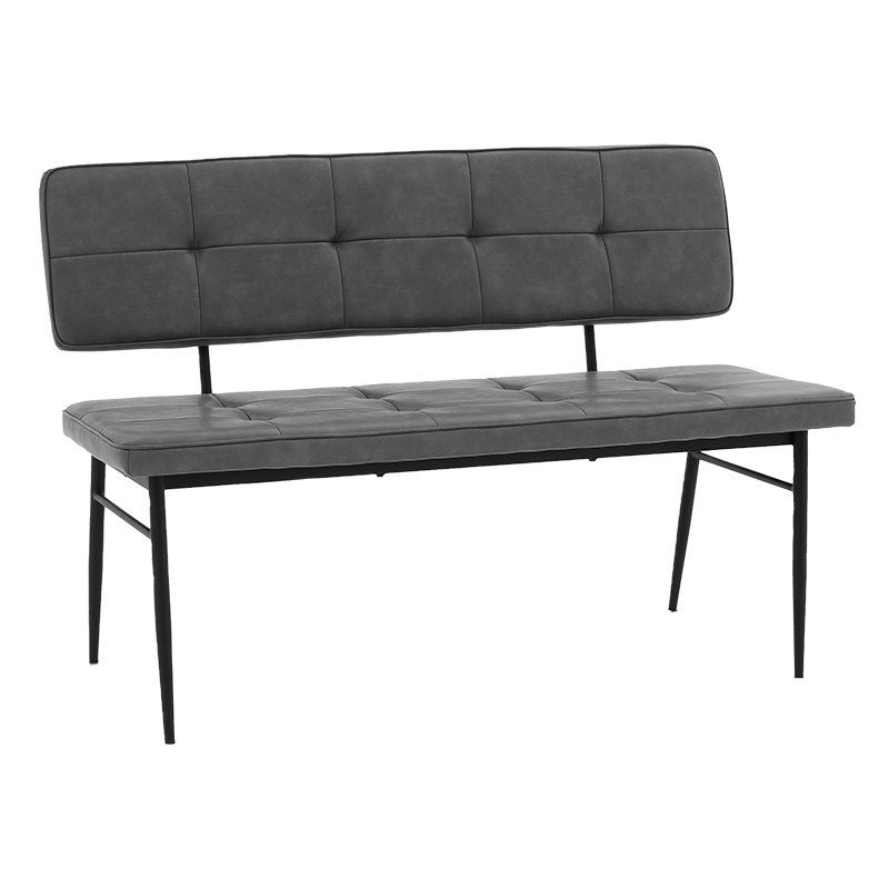 2 seater sofa Rosen pakoworld PU anthracite-black metal leg 122x55.5x84.5cm