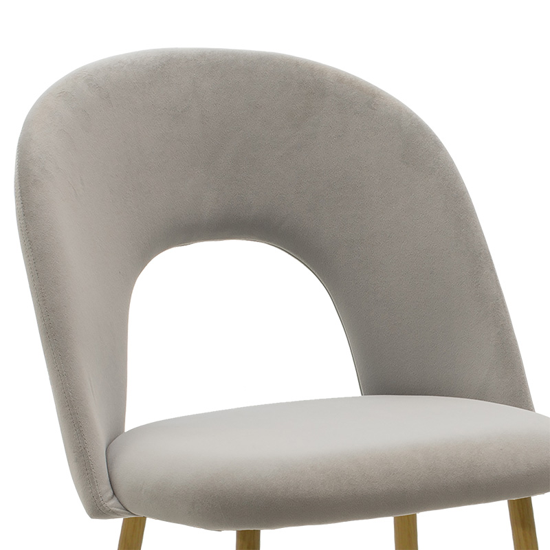 Chair Jonah pakoworld velvet grey-natural legs Chair Jonah pakoworld velvet grey-natural legs