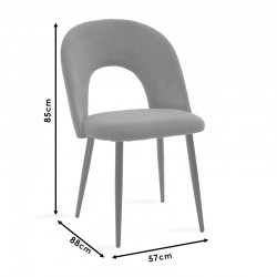 Chair Jonah pakoworld velvet grey-natural legs Chair Jonah pakoworld velvet grey-natural legs