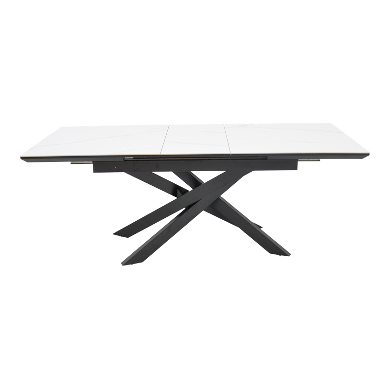 Table Ragemi pakoworld grey mdf-black metal 160-200x90x75cm Table Ragemi pakoworld grey mdf-black metal 160-200x90x75cm