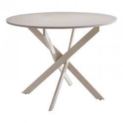 Table Dammero pakoworld cream mdf - cream metal leg D100x75cm Table Dammero pakoworld cream mdf - cream metal leg D100x75cm
