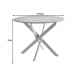 Table Dammero pakoworld cream mdf - cream metal leg D100x75cm Table Dammero pakoworld cream mdf - cream metal leg D100x75cm