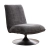 Rotating armchair Remona pakoworld dark grey fabric-black metal 63x80x80εκ