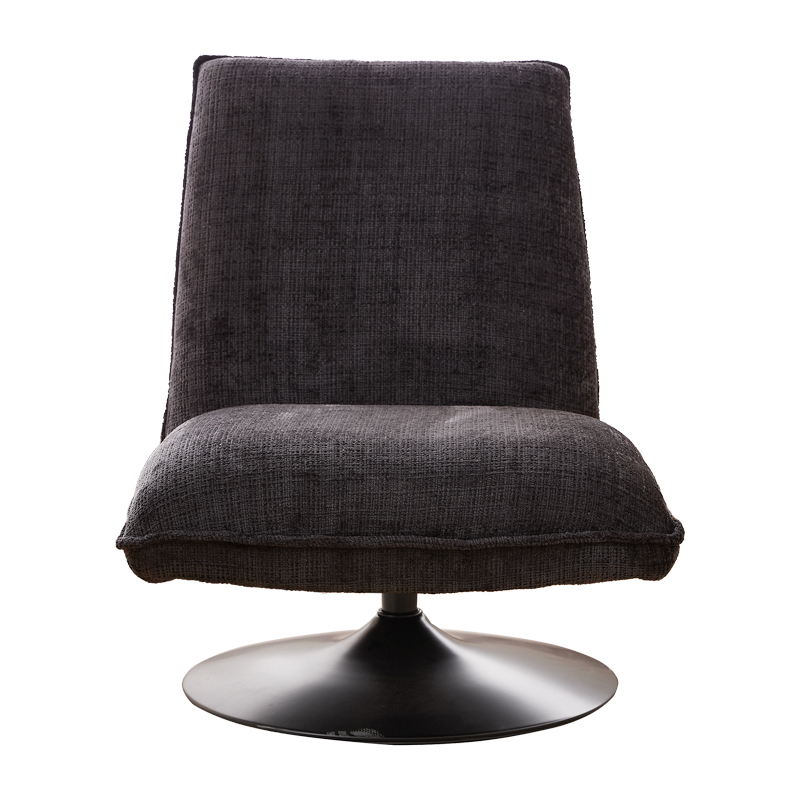 Rotating chair Remona pakoworld dark grey fabric-black metal 63x80x80εκ Rotating chair Remona pakoworld dark grey fabric-black metal 63x80x80εκ